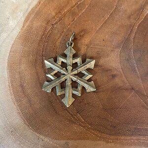 RETIRED Jeep Collins Snowflake Charm or Pendant, Brass